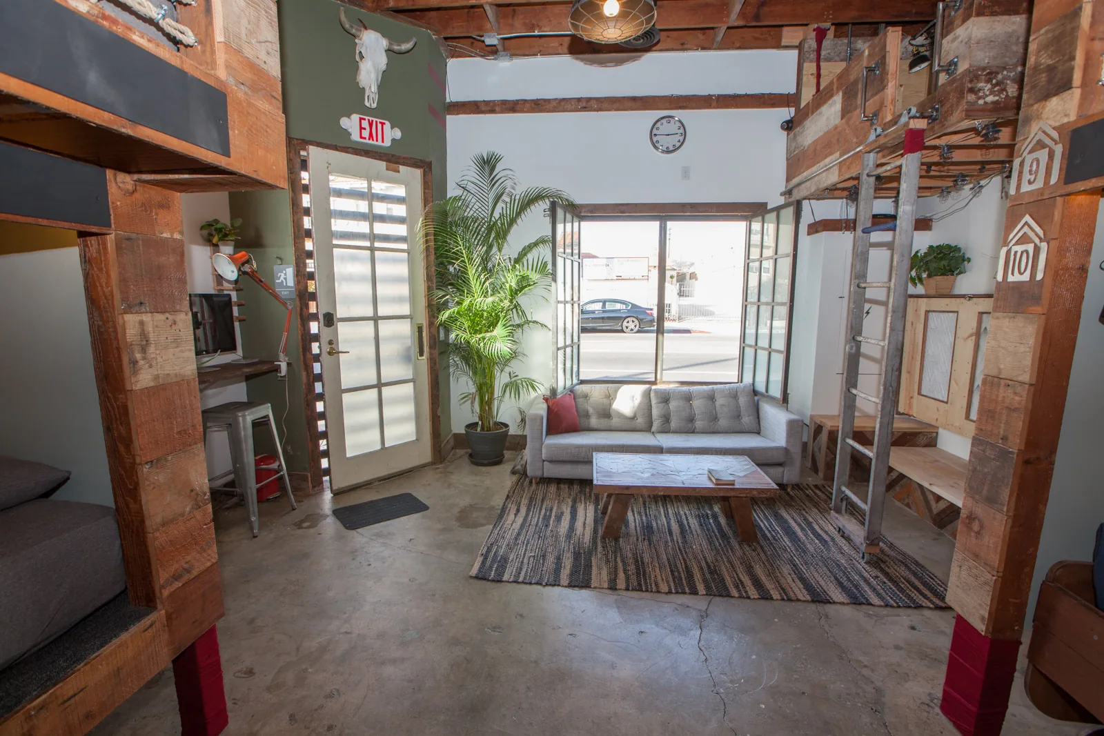 Giant storefront windows and natural light